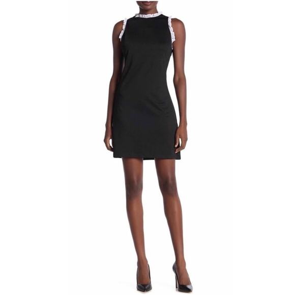 NWT Alexia Admor Blair Sleeveless Ruffle Trim Sheath Dress Black/White Size XL - Picture 4 of 16